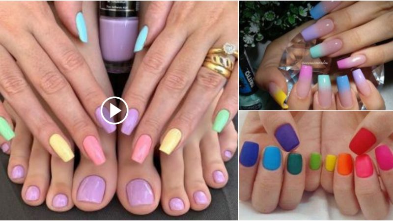 30 Images And Ideas multi-colored nails