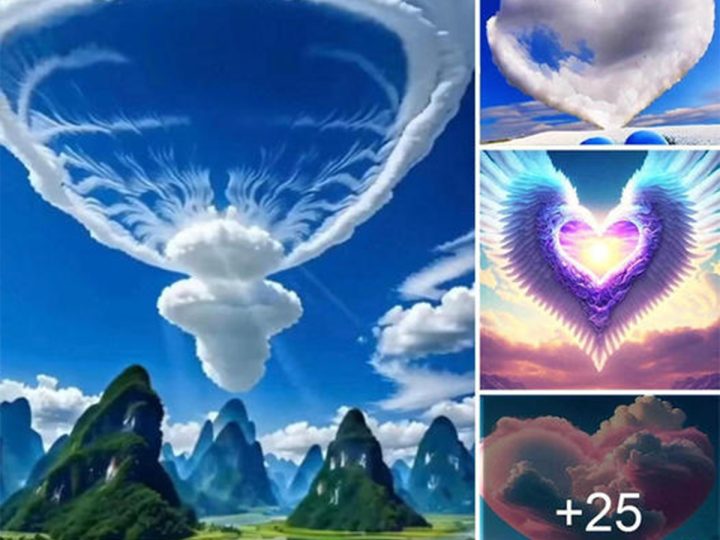 Enchanting Sky Ballet: Whimsical Clouds Performing in Various Shapes